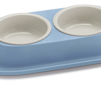 Castron dublu din plastic cu suport din cauciuc 31х20х3,5см