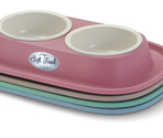 Castron dublu din plastic cu suport din cauciuc 31х20х3,5см