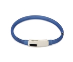 BEEZTEES zgardă din silicon cu lumini с USB Blue 35×10