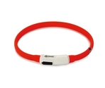 BEEZTEES zgardă din silicon cu lumini с USB Red 35×10