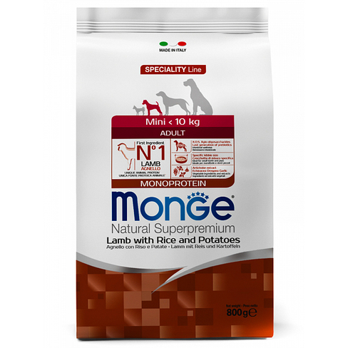 MONGE DRY DOG MINI ADULT Lamb/Rice/Potatoes