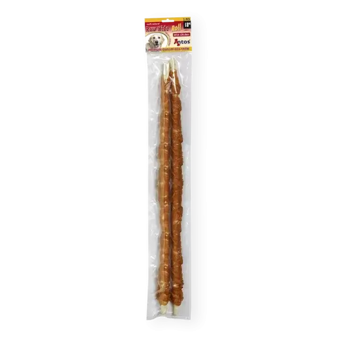 Antos Raw Hide White + Chicken Roll 18″ 2 pcs