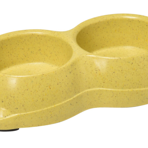 RECORD Bol dublu din plastic BAMBOO Yellow 2х0,25L