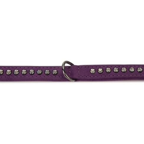 BEEZTEES ошейник кожаный BUFFALO Strass Purple 24×10