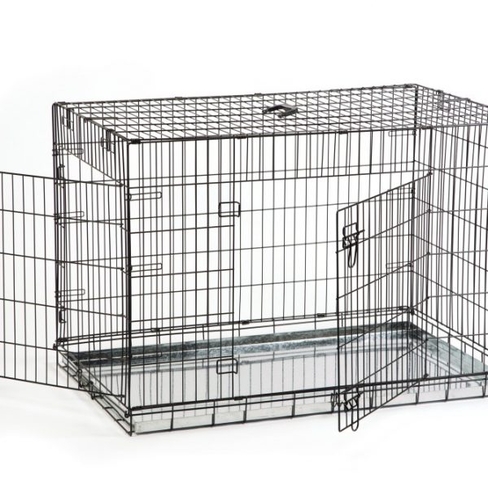BEEZTEES cușcă de interior DOG BENCH 2-DOORS Black 121x78x84cm