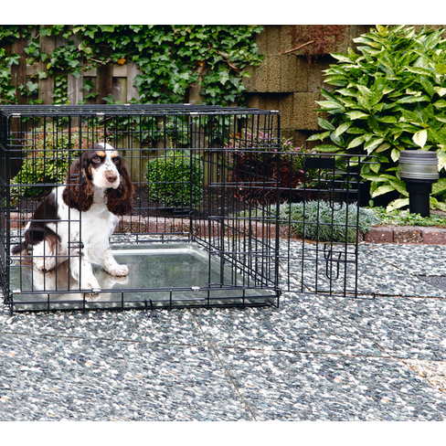 BEEZTEES cușcă de interior DOG BENCH 2-DOORS Black 78x55x61cm