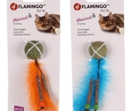 Flamingo Jucărie pentru pisici BOLEO CATNIP+FEATHERS+RIBBON