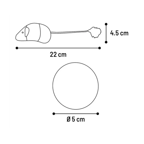 Flamingo jucărie din material textil pentru pisici BLARO MOUSE+BALL