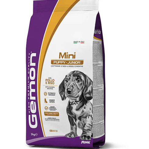 GEMON DRY DOG MINI PUPPY & JUNIOR CHICKEN/RICE