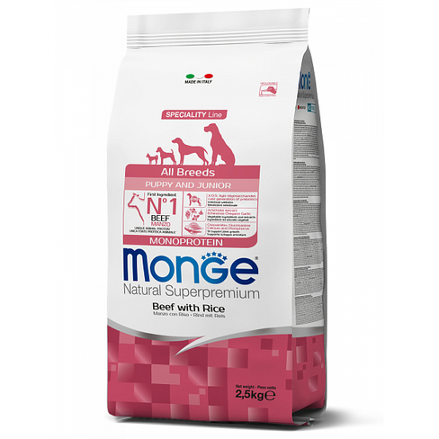MONGE DRY DOG ALL BREED PUPPY Beef/Rice