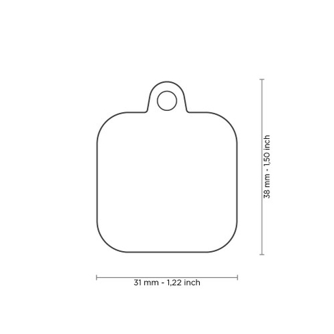 Медальон BLACK SQUARE CHROME PLATED BRASS RUBBER