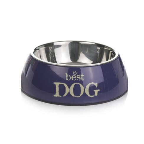 BEEZTEES металлическая миска Best Dog серая