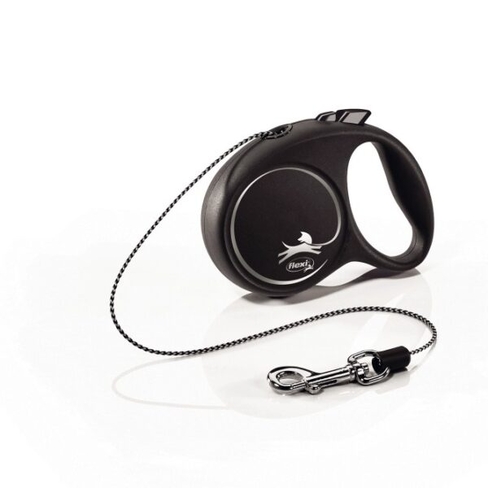 BEEZTEES Lesă FLEXI BLACK DESIGN Cord