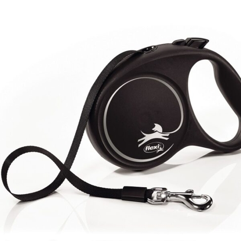 BEEZTEES Lesă FLEXI BLACK DESIGN Cord