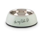 Beeztees металлическая миска для кошек OH MY CAT Mint