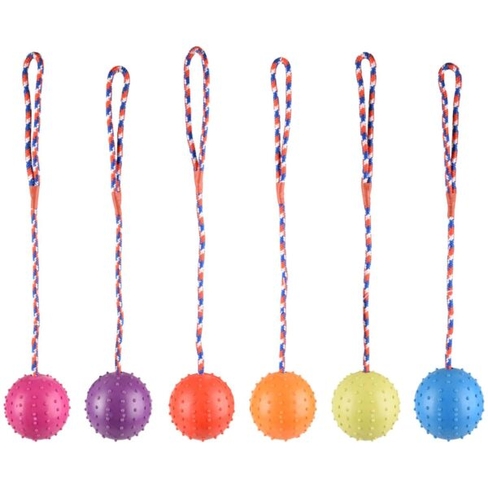Flamingo Игрушка резиновая RUBBER BALL with Rope