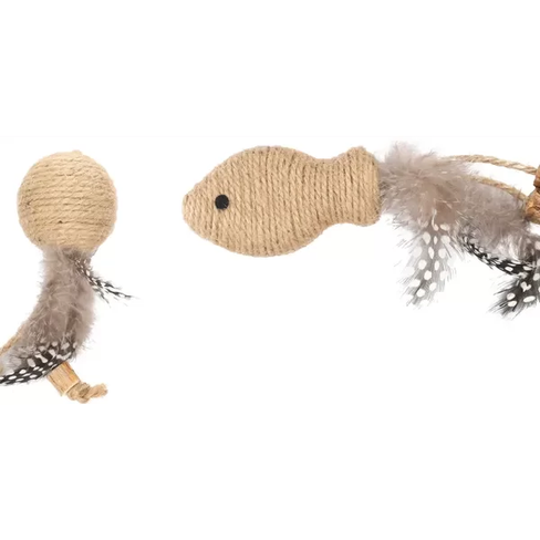 Flamingo игрушка для кошек из джута BALL BROWN 15*4.5*2.5cm