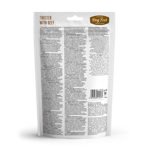 Dog Fest Rawhide tiwster with beef < 10kg