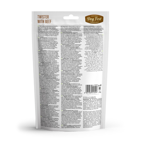 Dog Fest Rawhide tiwster with beef > 10kg - 20kg