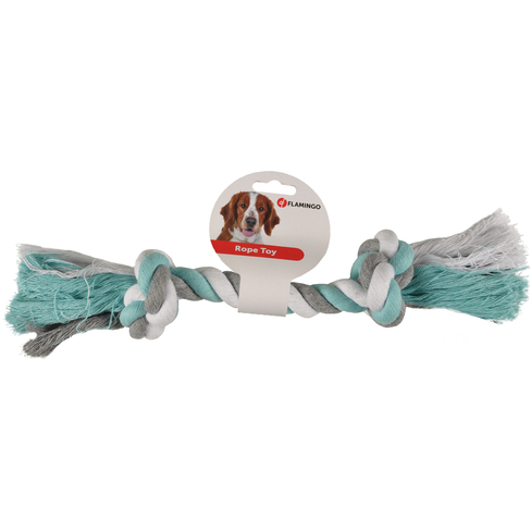 Jucarie Sfoară PLAYING ROPE 2 Knots Mint/White/Grey