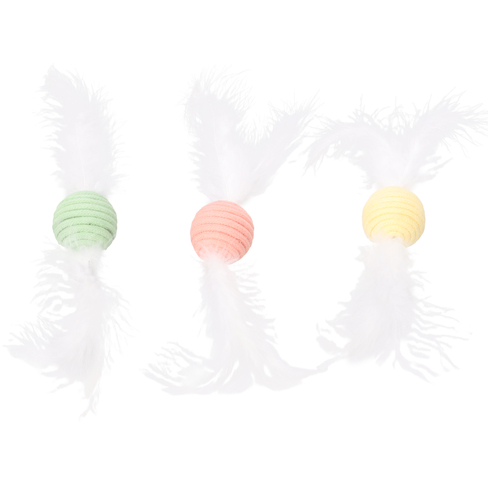 Игрушка мяч с перьями Poppy Several Colours