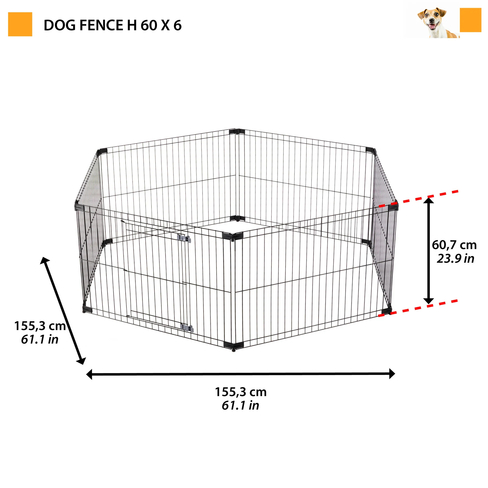 Tarc modular metalic Dog Fence 6x60