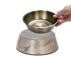 Designed by Lotte Meis Beige – миска для собак из меламина с чашей из нержавеющей стали