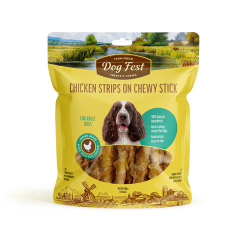 Dog Fest Chicken Stripes on Chewy Stick