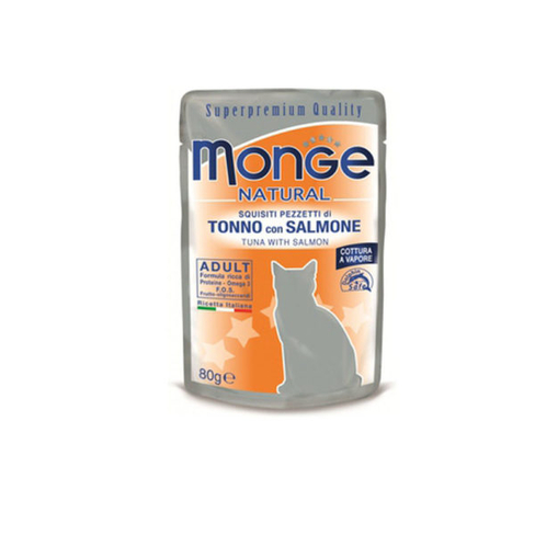 MONGE Cat Natural Pouch Tuna with salmon in jelly