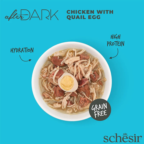 SCHESIR AFTER DARK Cat Can Chicken with Quail Egg