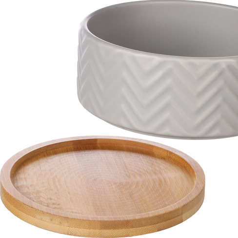 Castron ceramic Bianco Round Grey