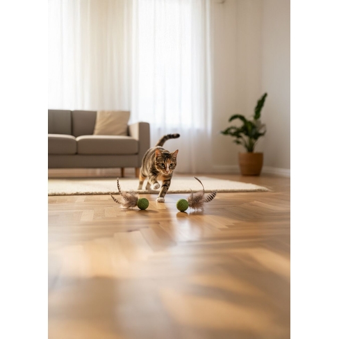 Игрушка для кошек Katti Catnip Ball With Feathers