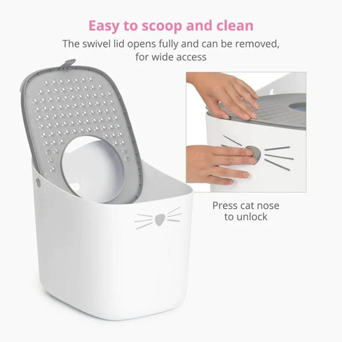 Catit PIXI Litter Box – закрытый туалет для кошек с верхним входом и защитой от рассыпания наполнителя