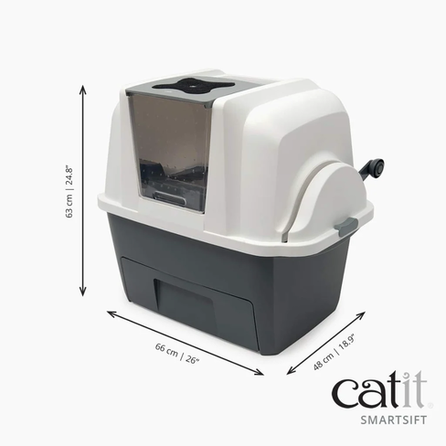 Catit Sifting Cat Pan – самоочищающийся туалет для кошек с механическим просеиванием наполнителя