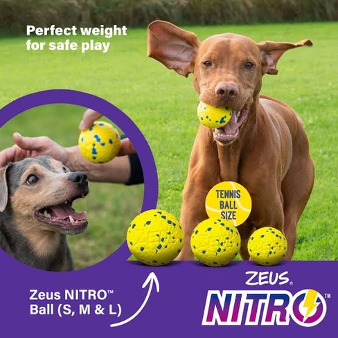 Zeus NITRO Weighted Ball – mingi rezistente pentru câini, delicate cu dinții