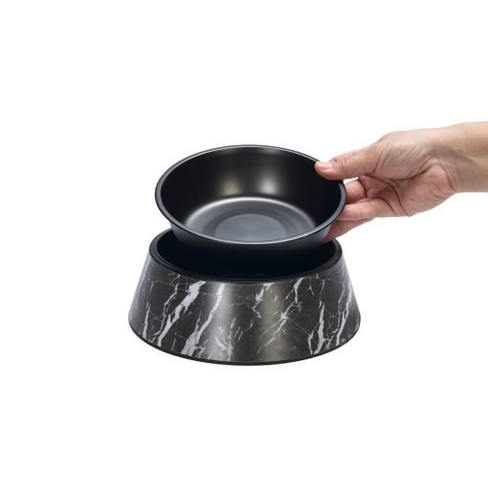 Designed by Lotte Meis Black – миска для собак из меламина с чашей из нержавеющей стали