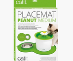Catit Peanut Placemat – covoraș din silicon pentru pisici cu bol din oțel inoxidabil