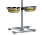 Beeztees стойка с 2 металлическими мисками TAKE IT Silver