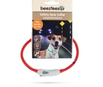BEEZTEES zgardă din silicon cu lumini с USB Red 35×10