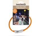 BEEZTEES силиконовый ошейник светящийся с USB Orange 35×10