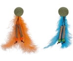 Flamingo Jucărie pentru pisici BOLEO CATNIP+FEATHERS+RIBBON