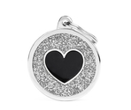 Медальон BIG GLETTER CIRCLE BLACK HEART