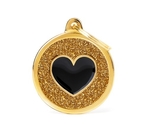 Медальон BIG GLETTER CIRCLE WHITE(GOLD) HEART