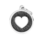 Медальон BIG GLETTER CIRCLE WHITE HEART