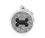 Medalion BIG GLITTER CIRCLE BLACK BONE