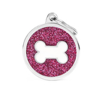 Medalion  BIG GLITTER CIRCLE WHITE BONE (Roz)