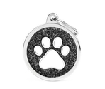 Medalion BIG GLITTER CIRCLE WHITE PAW
