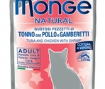 MONGE CAT NATURAL Pouch Tuna Chicken with shrimps in jelly 80gr