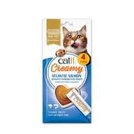 Catit Creamy Salmon & Prawns – gustare cremoasă pentru pisici cu somon și creveți