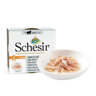 SCHESIR CAT CAN BROTH NATURAL SAUCE TUNA WITH SEABASS 70 gr